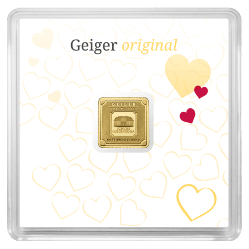 1 gram Love Gold Bar | Geiger Edelmetalle