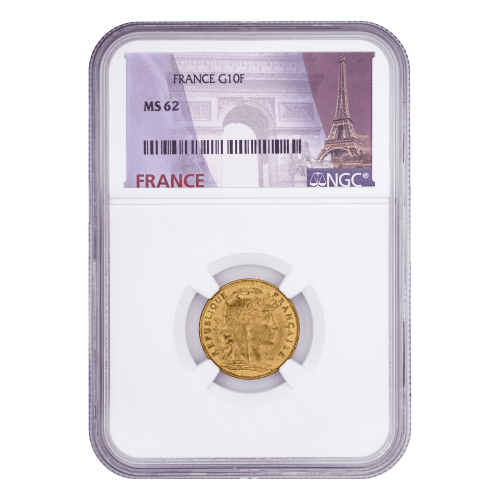 Pièce d'or MS-62 NGC 10 Francs d'année aléatoire