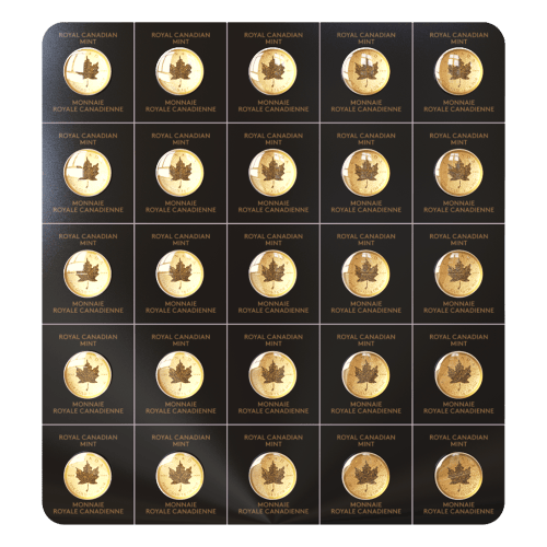 25 grammes (25 x 1 g) 2022 Feuille de pièces d'or MapleGram | Monnaie royale canadienne