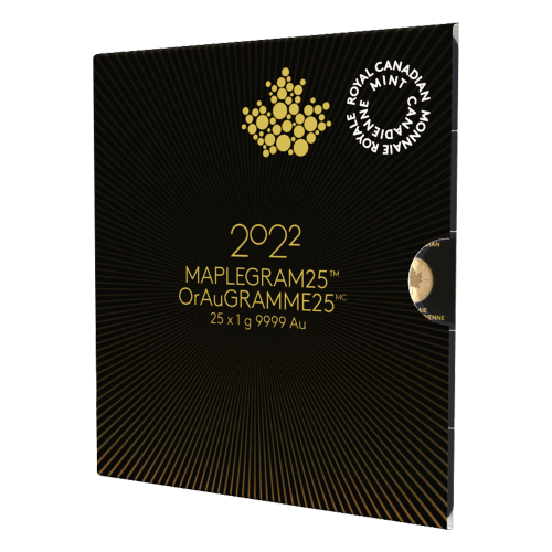 Feuille de pièces d'or MapleGram 2022 de 5 grammes (5 x 1 g)
