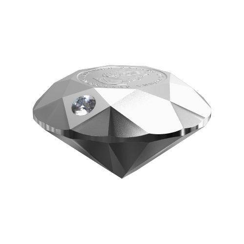 2021 Forevermark Black Label Round Diamond-Shaped Silver Coin | Royal Canadian Mint