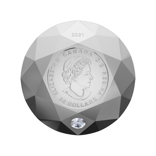 2021 Forevermark Black Label Round Diamond-Shaped Silver Coin | Royal Canadian Mint