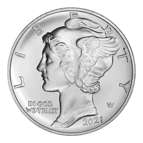 Pièce 1 once de palladium de 10 centimes Mercure américaine