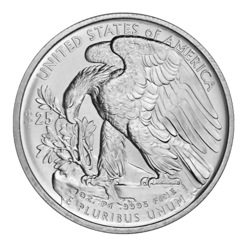 Pièce 1 once de palladium de 10 centimes Mercure américaine