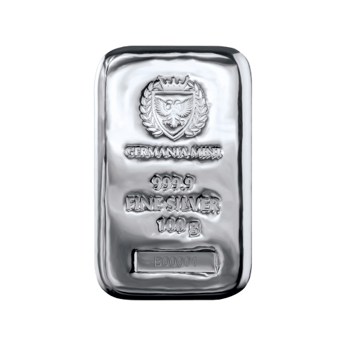 100 gram Cast Silver Bar | Germania Mint