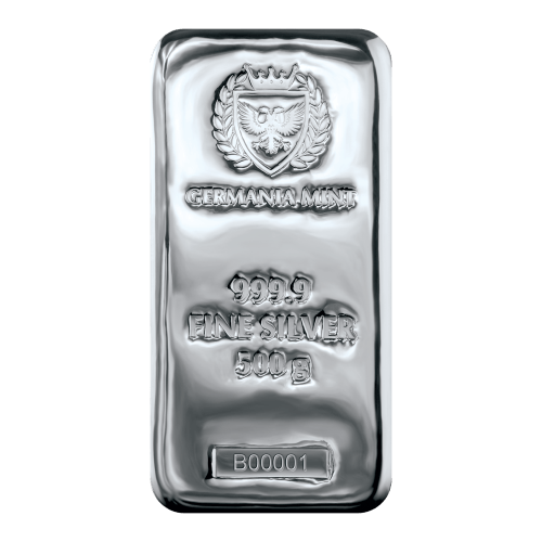 500 grammes Lingot d'argent coulé | Germania Mint