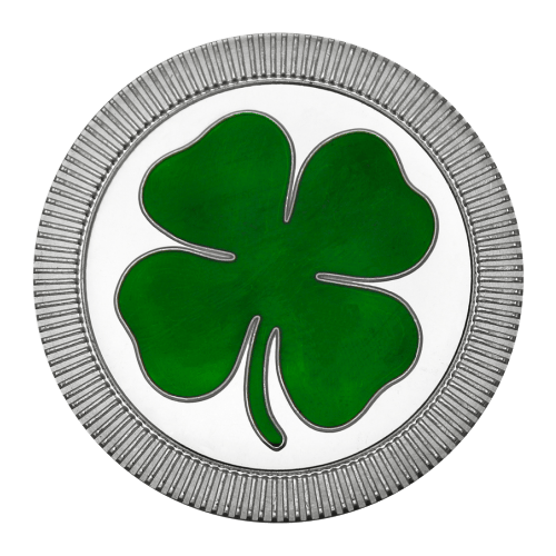 1 oz Four-Leaf Clover Coloured Silver Round | Silvertowne Mint