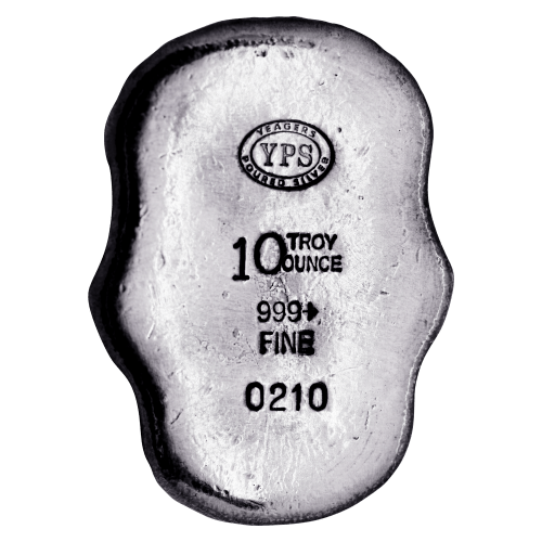 10 onces Crâne d'argent Celtique patiné | Yeager's Poured Silver