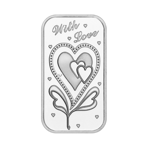1 oz With Love Heart Silver Bar | Silvertowne Mint