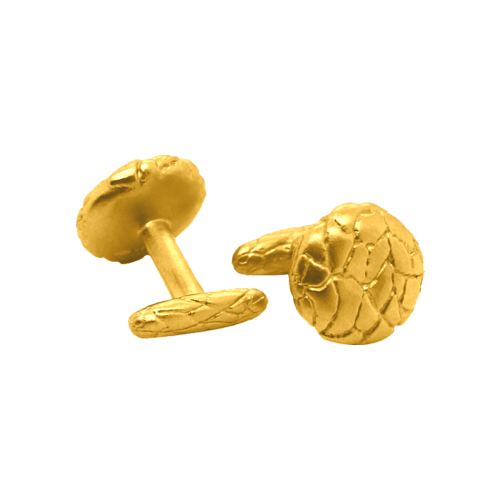 Boutons de manchette en or 24 carats Orbe fendu de 16,3 grammes