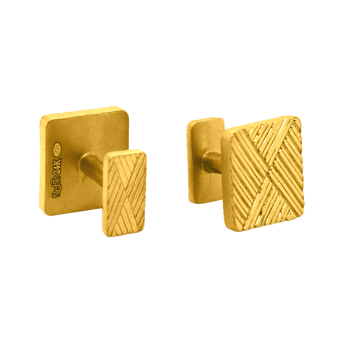11.9 gram 24 kt Modern Square Gold Cufflinks