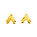 10.3 gram 24 kt Double V Stud Gold Earrings