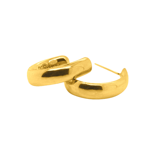 11.4 gram 24 kt Classic Smooth Hoop Gold Earrings
