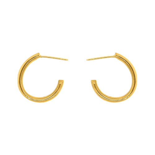Classic Smooth Hoop Gold Earrings