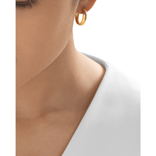 11.4 gram 24 kt Classic Smooth Hoop Gold Earrings