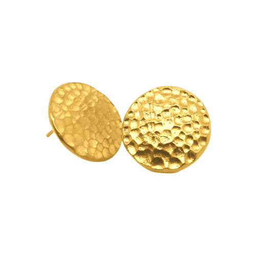 16.9 gram 24 kt Hammered Shield Gold Earrings