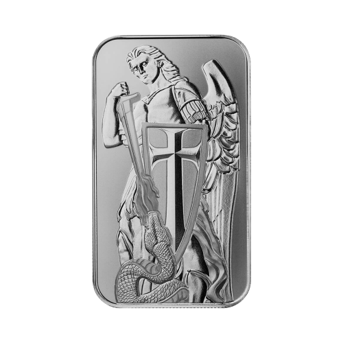 1 oz Archangel Michael Silver Bar | Scottsdale Mint