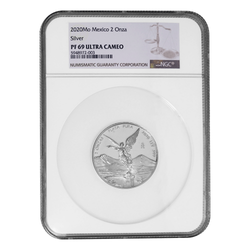 Pièce 2 onces d'argent épreuve numismatique PF-69 NGC Libertad mexicaine 2020