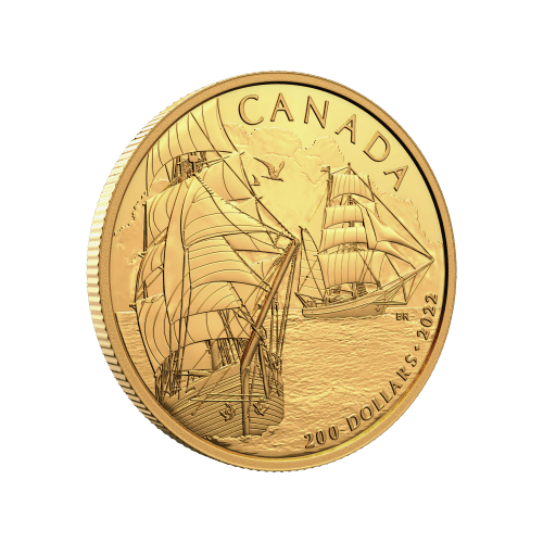 1/2 once 2022 Monnaie royale canadienne | Collection grands voiliers | Pièce d'or Brigantin