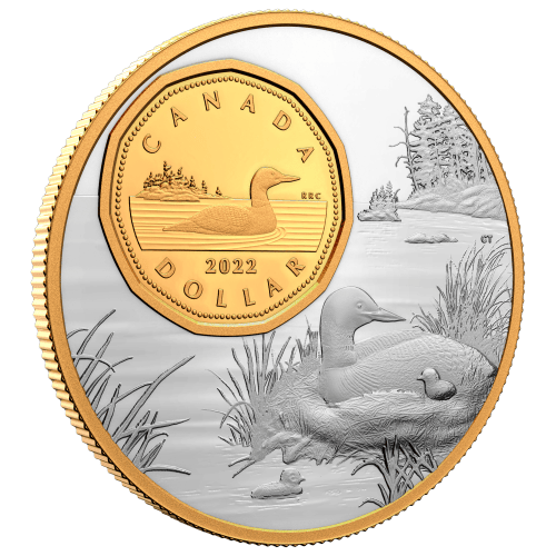 Pièce 5 onces d'argent Vue d'ensemble : Le huard 2022 | Monnaie royale canadienne
