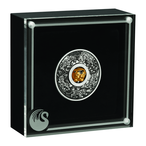 1 oz 2022 Year of the Tiger Rotating Charm Antiqued Silver Coin | Perth Mint