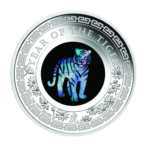 1 oz 2022 Lunar Year of the Tiger Opal Silver Coin | Perth Mint