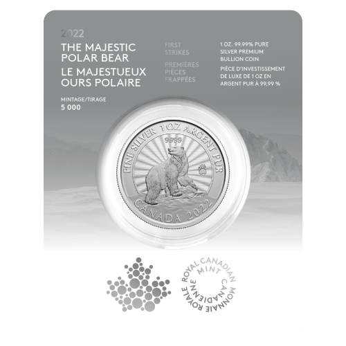 Pièce 1 once d'argent Premières pièces frappées : Le majestueux our polaire 2022 | Monnaie royale canadienne