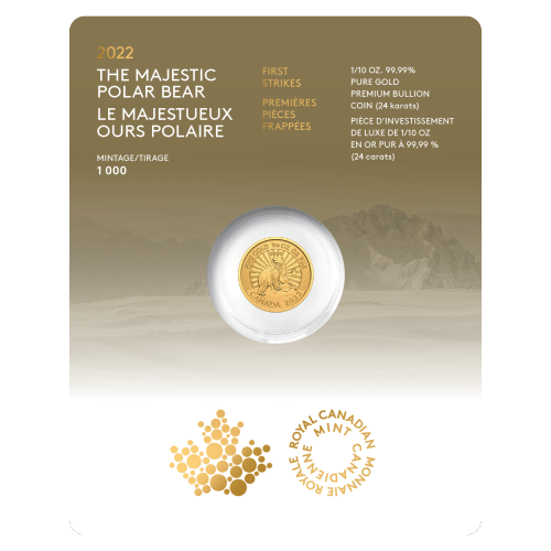 1/10 oz 2022 The Majestic Polar Bear First Strike Gold Coin | Royal Canadian Mint