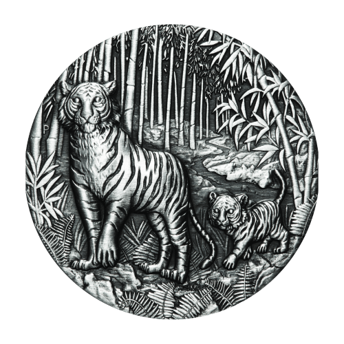 2 oz 2022 Year of the Tiger Antiqued Silver Coin | Perth Mint