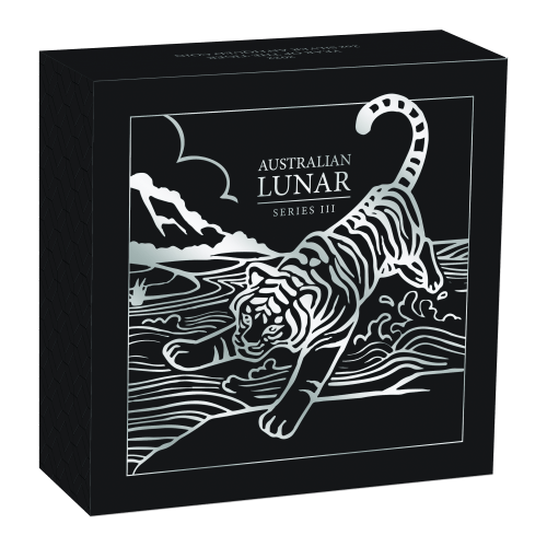 2 oz 2022 Year of the Tiger Antiqued Silver Coin | Perth Mint