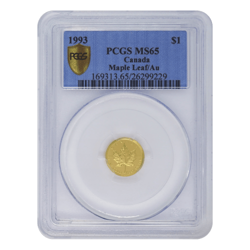 1/20 oz 1993 Royal Canadian Mint | Canadian Maple Leaf PCGS MS-65