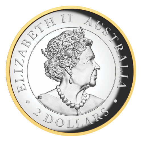 Pièce 2 onces d'argent doré Haut relief Kookaburra australien 2022 | Monnaie de Perth