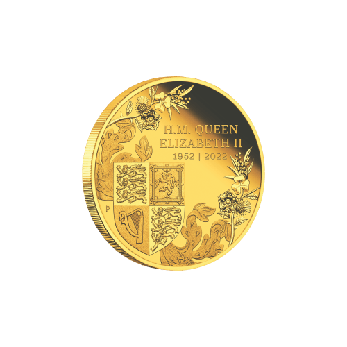 Pièce 1/4 once d'or Jubilé de platine de la reine 2022 | Monnaie de Perth