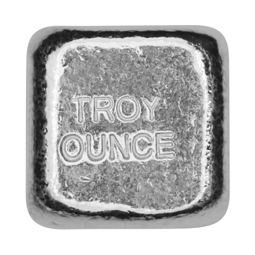 1 oz Heart Silver Cube | Yeager's Poured Silver