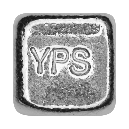 1 oz Heart Silver Cube | Yeager's Poured Silver