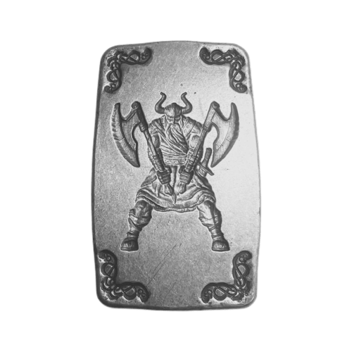 5 onces Lingot d'argent Guerrier Viking avec une double hache | Monarch Precious Metals