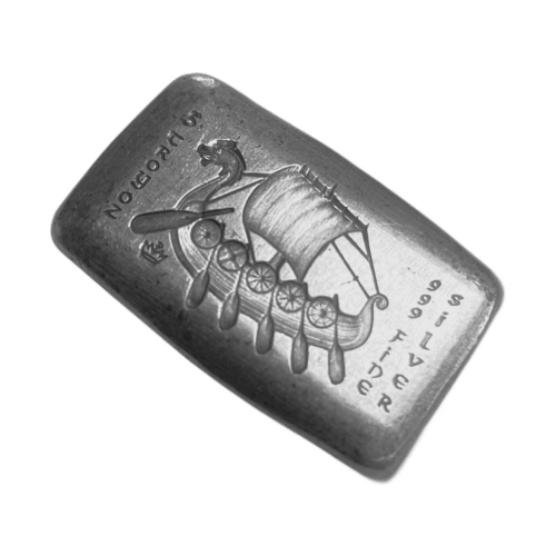 5 onces Lingot d'argent Guerrier Viking avec une double hache | Monarch Precious Metals