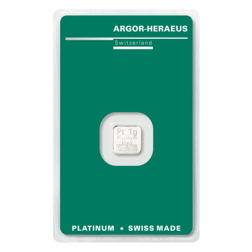 1 gram Platinum Bar | Argor Heraeus
