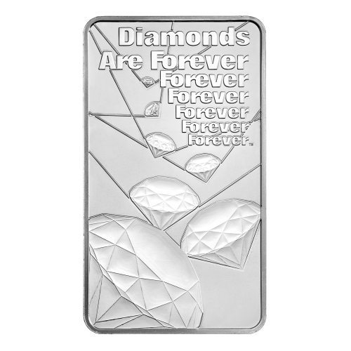 10 oz James Bond 007 Diamonds Are Forever Silver Bar | The Royal Mint