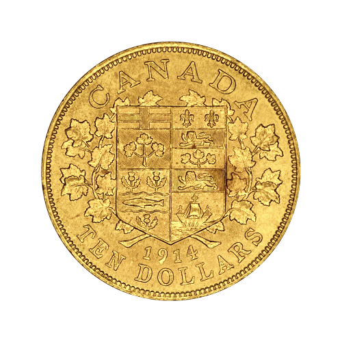 Pièce d'or Réserve d'argent canadienne 10 $ 1914