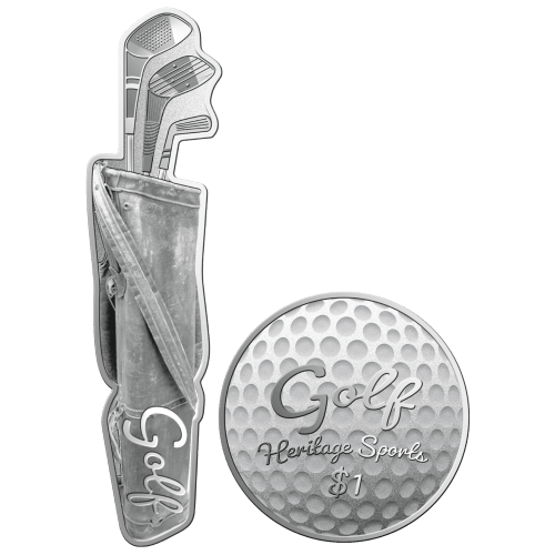 Ensemble de 2 pièces 1/2 once d'argent Série Sports du patrimoine : Golf 2022 | PAMP Suisse