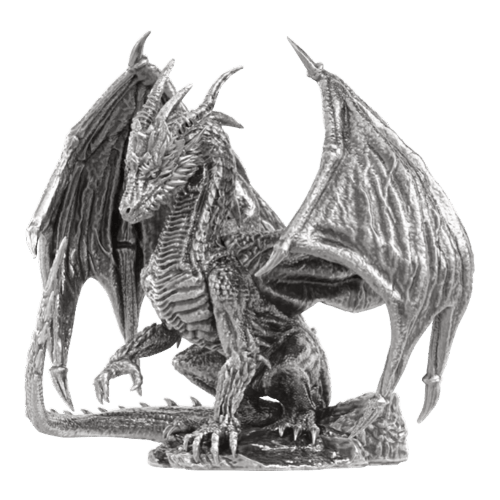 8 oz Draco the Dragon Silver Statue