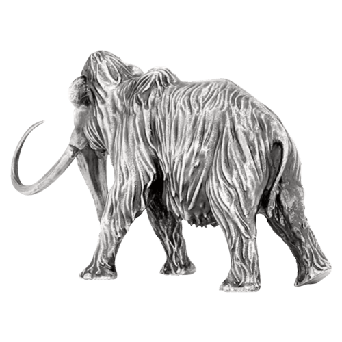 8 oz Woolly Mammoth Silver Statue