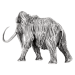 8 oz Woolly Mammoth Silver Statue