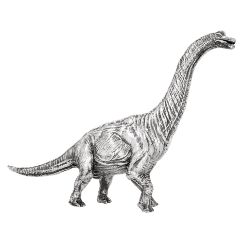 8 oz Brachiosaurus Silver Statue