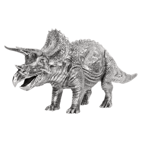8 oz Triceratops Silver Statue