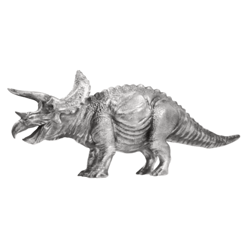 8 oz Triceratops Silver Statue