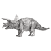 8 oz Triceratops Silver Statue