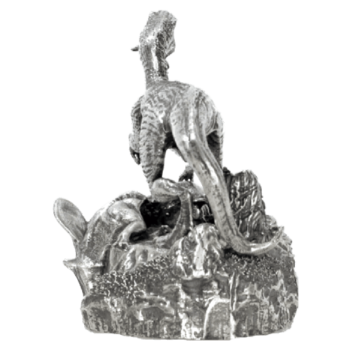 8 oz Velociraptor Silver Statue