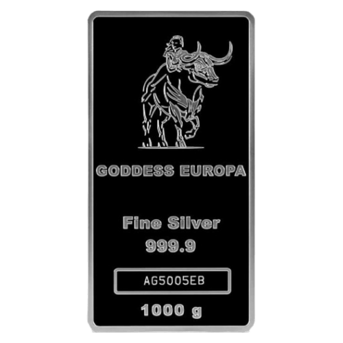 1 kilo Goddess Europa Legal Tender Silver Bar | Bulmint